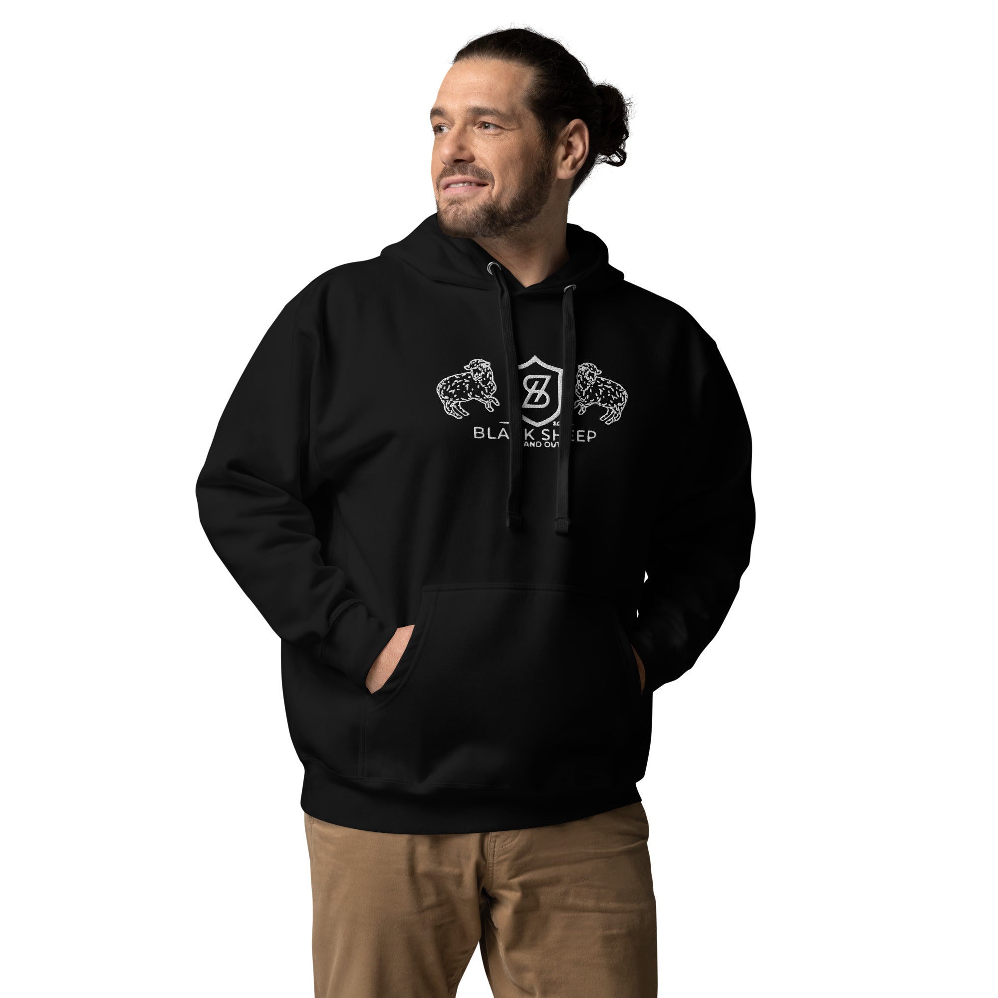 Men s Embroidered Comfortable Hoodie W Sheep